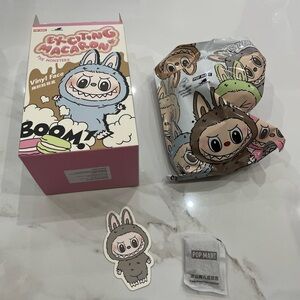 Pop Mart The Monsters Exciting Macaron Labubu Plush Pendant - Sesame Bean